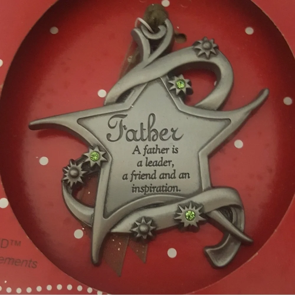 Holiday Time Father Christmas Pewter Ornament Swarovski Gloria Duchin 2008
